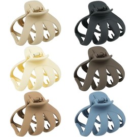 Pinzas para el cabello grueso, pinzas de pulpo mate de 3.2 pulgadas, pinzas grandes para mujeres y niñas, pinzas de mandíbula para el cabello neutro, 