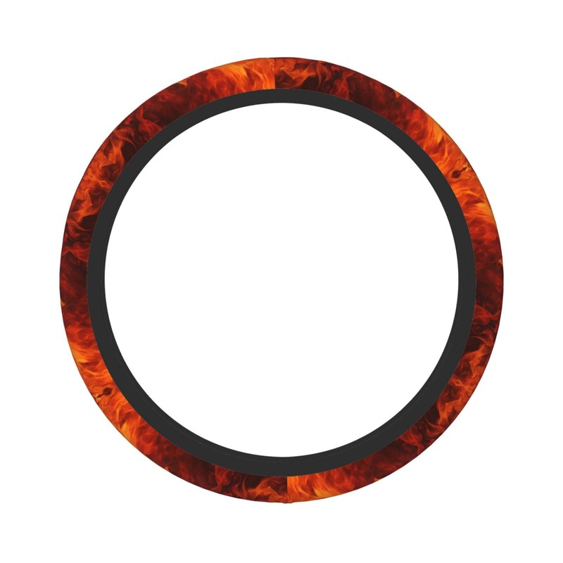 Flames Burning Fire Steering Wheel Covers,Anti Slip Sweat Absorption Elasticity