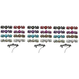 3 Set of 8 (24 Count) Hair Barrettes Small French Clip Barrette Sparkly Crystals-24338-224-225