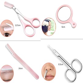 10set Eyebrow Grooming Set Eyebrow Tools Kit Eyelash Curler Eybrow Tweezer Shaper Scissor Earpick Acne Blackhead Neddle Kit