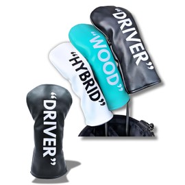 Domestic Brand Pirona Golf Headcover, Made of Premium PU Leather, Driver, Fairway Wood, Utility, with Count Tag, Water Resistant, Simple Design & Visibility, Various Colors Available (Black, Driver)