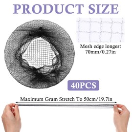 Redecillas De Pelo Para Mujer Haarnetze für Dutt und Schlafen, elastisch, unsichtbares Netzgewebe, Perückennetze für Lebensmitteldienstarbeiter, Haarnetze für Frauen, 40 Stück