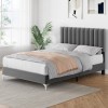 Queen Size Bed Frame Headboard ,Velvet Upholstered Platform Bed Frame