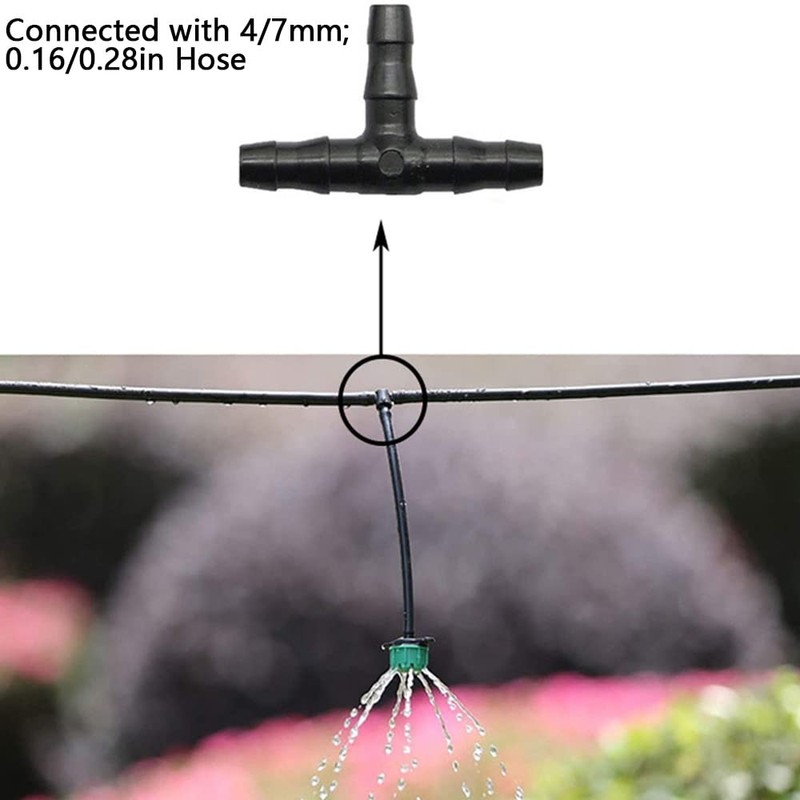 Pack of 200 T-Piece Irrigation System 1/4 Inch Barbed Hook