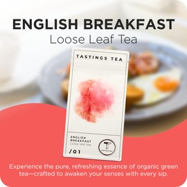 Tastings Tea English Breakfast - 7.5 oz | USDA Black Tea | Assam & Nilgiri | Morning Mindfulness
