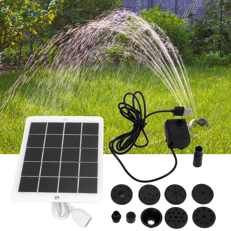 3W 5V Solar Water Fountain Pump 120L/H Landscape Garden Solar