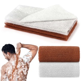 Aomig African Net Sponge, Nylon African Exfoliating Net, Deep Cleaning African Net 2 in 1, Beauty Skin Wash Towel, Body Back Shower Scrubber for Men and Women Removing Dead Skin Dirt Oil, 80×30cm