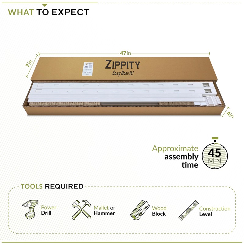 41in H x 44in W (2 Panels) No Dig Zippity