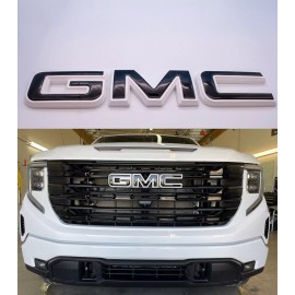 Auto Front Black White Emblem Overlay 2019-2022 GMC Sierra 1500 2500HD 3500HD