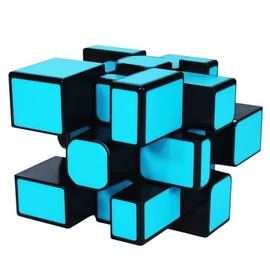 CuberSpeed 3x3 Mirror Blocks Speed Cube stickerless 3x3 Magic Cube Mirror Blocks Black with Blue Titles