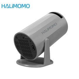 HALIMOMO Portable Projector Home Theater Outdoor Entertainment Android 11 260 ANSI Lumens Allwinner H713 Chip Resolution Smart System Wireless Casting Portable Design - Color: gray