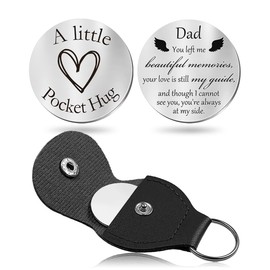 CINDYHE Pocket Hug Token keychain Gifts for Men Women Him Her Dad Mom Son Daughter Brothers Sisters Teacher Boy Girl Friends (Dad memorial)