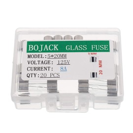 BOJACK F8AL125V 5x20 mm 8A 125V fuses 0.2x0.78 Inch 8 amp 125 Volt Fast-Blow Glass Fuses(Pack of 20 Pcs)