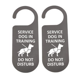 CENWA 2 Pcs Service Dog Inside/Service Dog In Training Room Door Knob Hanger Sign Door Decor (service Training)