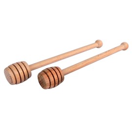 HealthGoodsIn - Set of 2- Wooden Honey Dipper for Easy Honey Dispensing