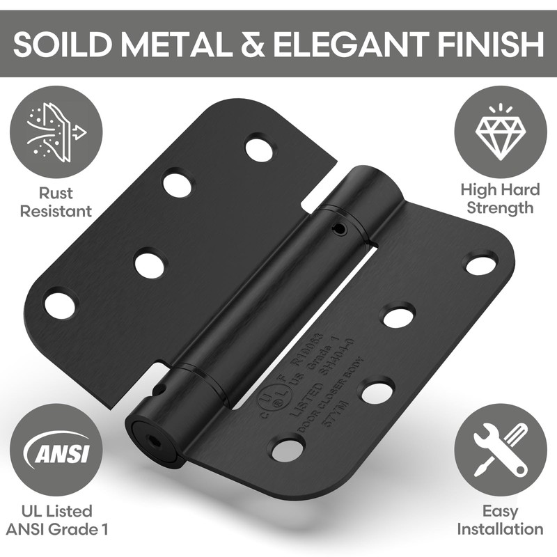 Treasem Self Closing Door Hinges, Auto Closing Spring Hinges with