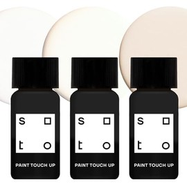 soto Paint Touch Up, Set of 3, 10mL Appliance + Porcelain, High-Gloss Finish (Off-Whites) - White Enamel Porcelain + Bathtub Repair for Tub, Tile, Sink, Stove, Appliances, Interior/Exterior