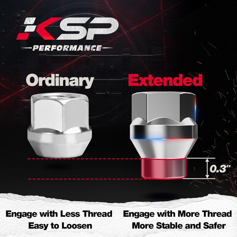 KSP 12mmx1.5 ET Extended Lug Nuts for 6 Lugs, 24PCS