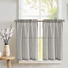 TOPICK Striped Panel Curtains, Linen Curtains with Stripes, Kitchen Curtain,