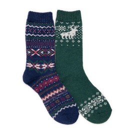 MUK LUKS Women's Wool Socks (2 Pair Pack), Multi, OS