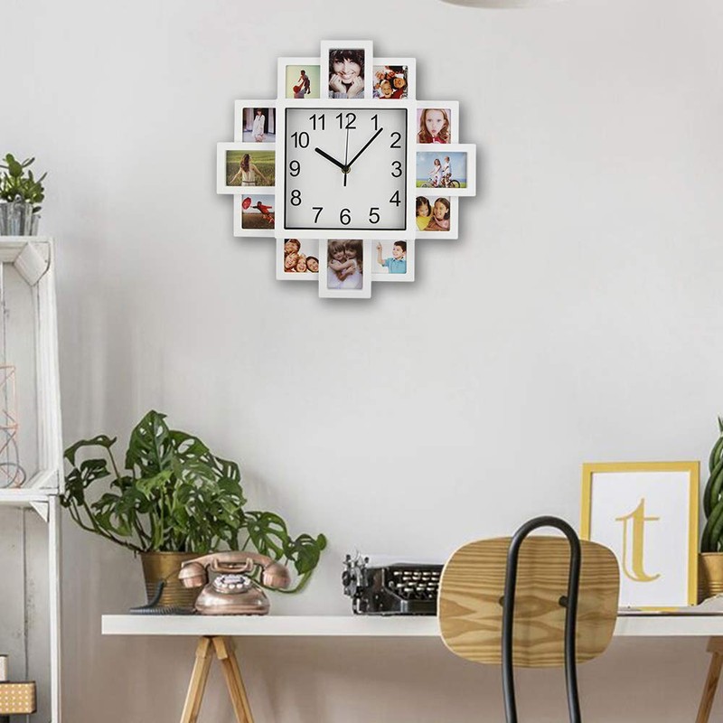 Timelike Modern DIY Frame Clock - White, 40*40*4.5cm, Battery Powered,