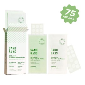 Sand & Sky Dual Action Blemish Patches - Hydrocolloid Blemish Patch for zits. With Salicylic Acid, Tea Tree Oil & Hydrocolloid to Reduces Redness, Inflammation and Cover Blemishes. (75 Patches)
