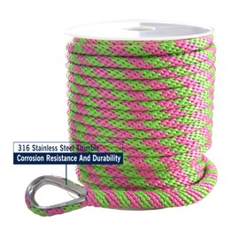 TetherTite Boat Dock Lines 5/8 Inch 20/25/30 Ft,Double Braided Nylon Boat Dock Lines with Loop, Mooring Line Marine Rope (3/8" X102')