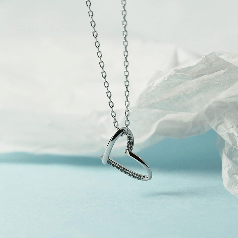 To My Daughter Necklace from Mom Silver Heart Necklaces For