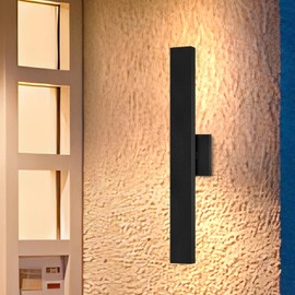 ElilyGiA Aluminum Modern LED Wall sconces, 24.4 inch Matte Black Waterproof Wall Lighs with 28W LED Light Source for Indoor, Outdoor, Living Room, Bedroom, Garage, Porch, Hallway