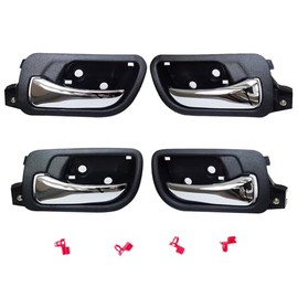 Juego de 4 manijas de puerta interiores para Honda Accord Sedan 2003-2007, lado delantero y trasero del conductor y del pasajero reemplaza 79542, 72120SDAA02ZC, HO1353132, bisel negro con