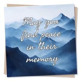 Sympathy Card for Loss of Loved One - Landscape, Mountains, Beautiful - May You Find Peace In Their Memory - Condolences For Daughter, Son, Child, Grandchild, Friend, Partner, Relative, Colleague