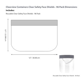CLEARVIEW CONTAINERS - 96 Pack Safety Clear Face Shield Anti Fog Face Shield for Women & Men Protective Face Shields
