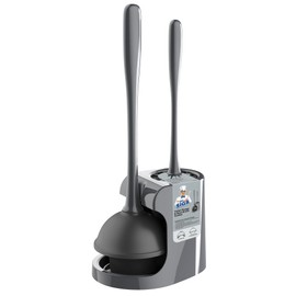 MR.SIGA Toilet Plunger and Bowl Brush Combo for Bathroom Cleaning, Gray, 1 Set
