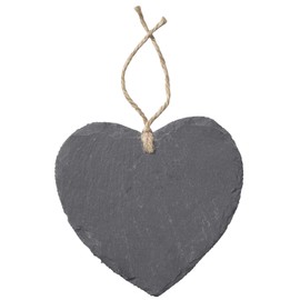 Slate Heart with Hanger 15 x 14 cm