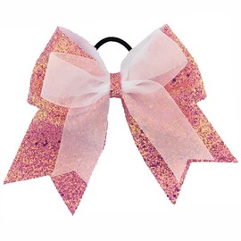 Buzz Selection HW001 Hair Elastic Ribbon Glitter Sequin Hair Accessories for Kids Girls (Pink)