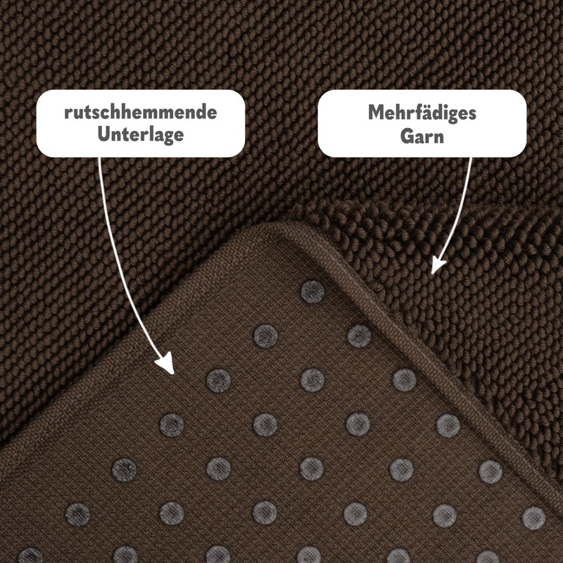 Hammetex 100% Cotton Non-Slip Bath Mat, 43 x 61 cm