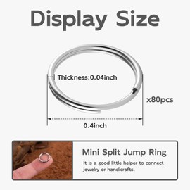 SPEESJOY 120 Pcs Mini Split Rings, 1/2 Inch Small Key Rings Bulk Stainless Steel, Metal Rings Connectors for Crafts, Dog Tags, Keychain Accessories (12mm)
