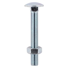 Timco Carriage Bolt & Hex Nut - BZP - 8 x 75-4 Pieces