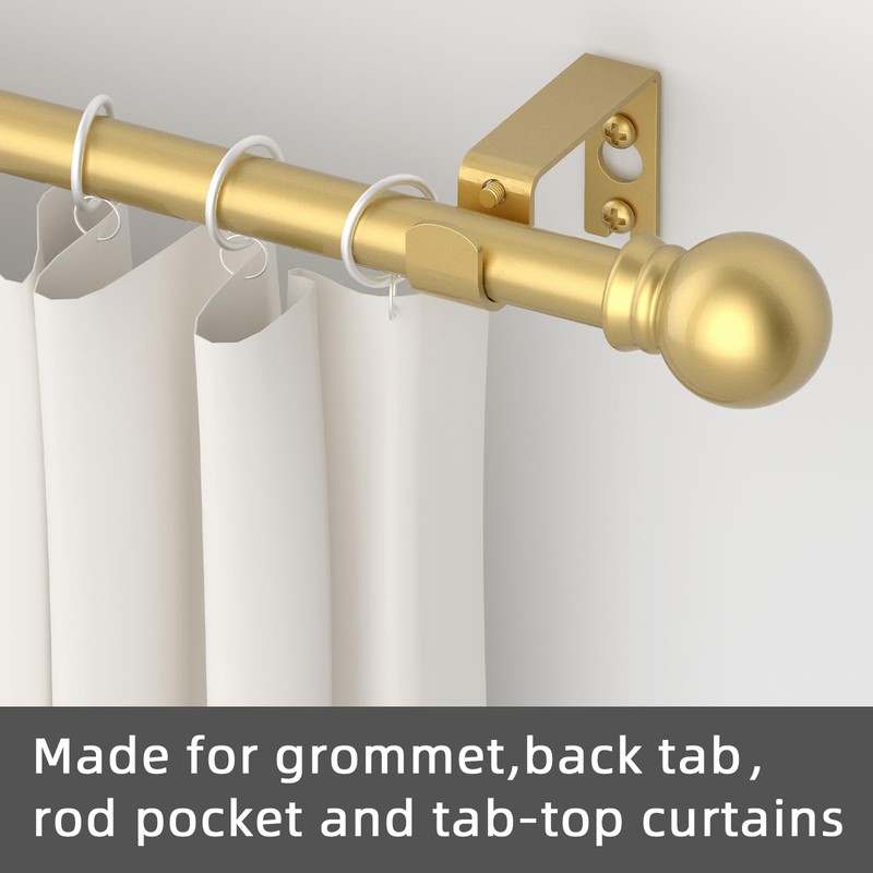 GXOACKJ 2 Pack Gold Curtain Rods for windows 66 to