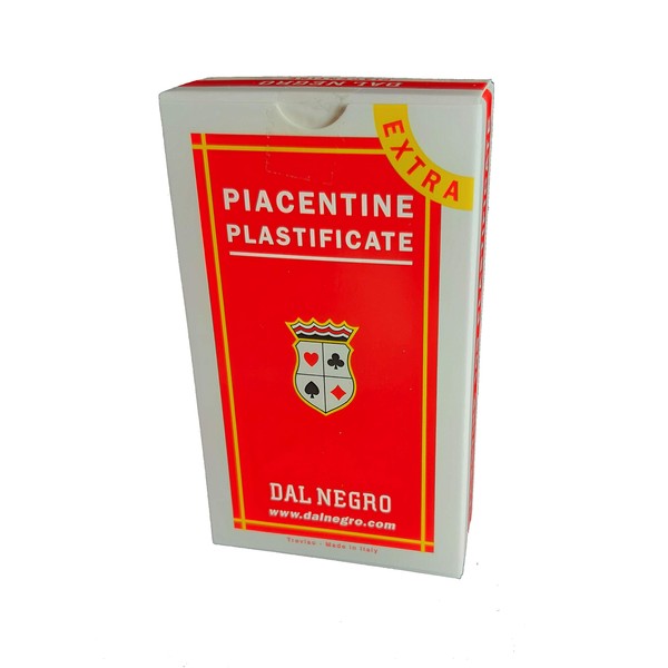 Dal Negro Piacentine 109 Extra 014003 Italian Regional Playing Cards, Red Case - Deck of 40 Cards [ Italian Import ]
