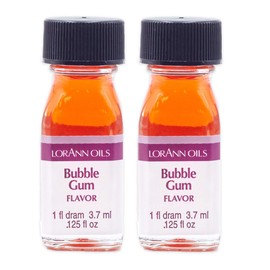 LorAnn Oils Super Strength Flavoring - Used For Candy Making, Flavoring , Baking, Hard Candy, & Flavor Oils - Bold, Natural Flavors 4X Stronger Than Extracts - Bubble Gum, Pack of 2, 0.125 fl oz