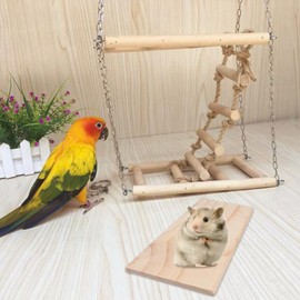 Lwuey Hamster Platform Wood, Bird Perch, Natural Rectangular Shelf, Chinchilla Pets, Climbing Toy, Gerbils Budgies, Cockatiels, Other Small Animals, Wooden Perches Accessories