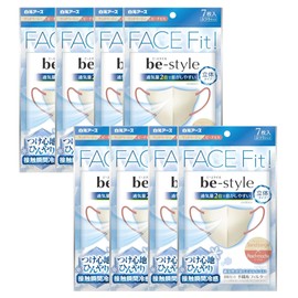 Be-style 3D Cooling Type, Regular Size, Sand Beige x Peach Mocha, 7 Pieces x 8, Heat Stroke Prevention, Summer Mask