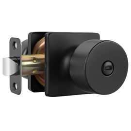 goldenwarm Matte Black Door Knobs Interior, Privacy Door Knob for Bedroom Door Knob, Black Interior Door Knobs Privacy Lock 1 Pack