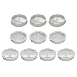 sourcing map 10Pcs 50mm/2in Air Vents Circular Soffit Vents, Light Grey Plastic Soffit Vent Cover for Bathroom Home, Office, Kitchen, Cabinet, Wardrobe