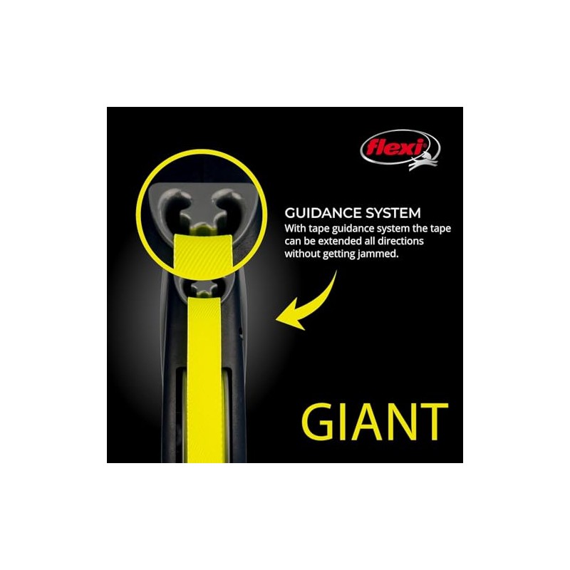 Flexi Giant Tape Leash , 26 ft, Large, Black/Neon