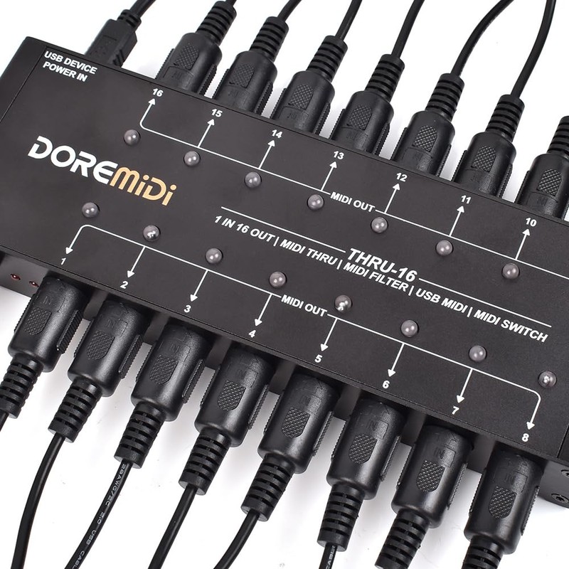 DOREMiDi MIDI THRU-16 Box Filter and Switch 1 MIDI input