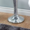 Deco 79 Polystone Round Pedestal Table with Mosaic Mirror Inlay,