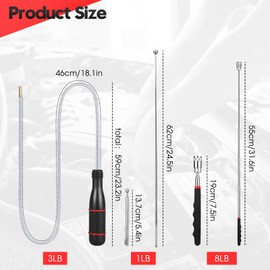 3 Pack Telescoping Magnet Pick-up Tool Set, Non-Slip Extendable Magnetic Telescoping Pickup Tool 8 LB with LED light & Bendable Spring Magnet Stick & 1 LB Magnet Stick Rod with Pen Clip Gift for Men