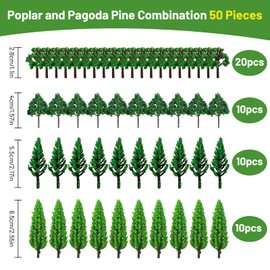 HSMHLYYB Pack of 50 Model Trees Miniature, Trees Railway Landscape Diorama Tree Architecture Trees, Model Building Trees, Mini Landscape Design, Mixed Forest for DIY Landscape